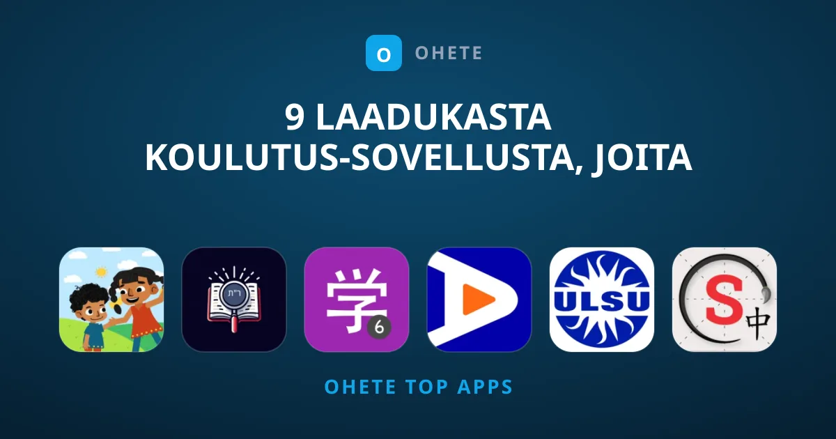 9 laadukasta Koulutus-sovellusta, joita ei kannata ohittaa